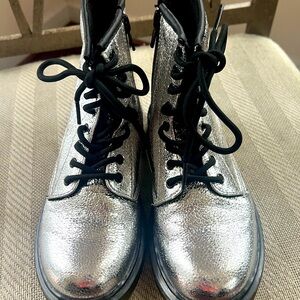 Girls silver Doc Martens